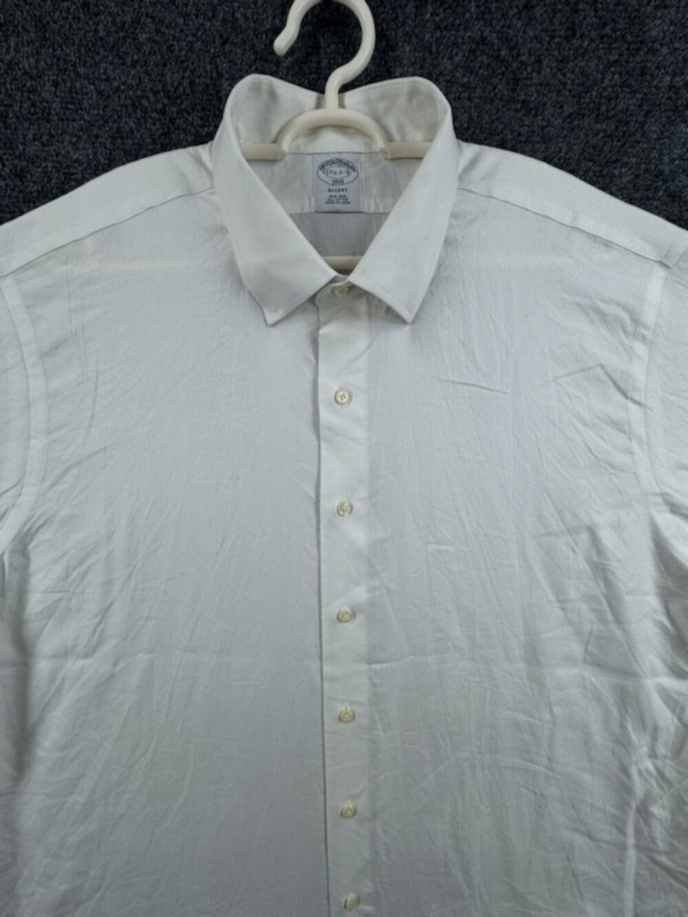 Brooks Brothers Regent Cotton Non-Iron 17.5 2/3 Men White Shirt Woven Adult